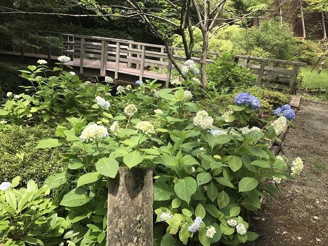 庭園小川の近くです。