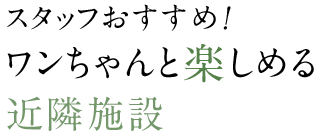 スタッフおすすめ！ワンちゃんと楽しめる近隣施設