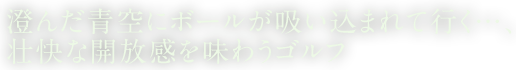 澄んだ青空にボールが吸い込まれて行く…、壮快な開放感を味わうゴルフ